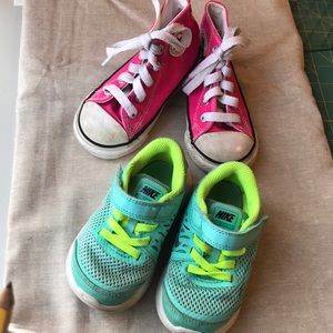 Converse and Nike toddler shoes.  Size 6
